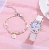 Resim Yingfu Pembe 2 Adet/takım Çocuk Saatleri, Karikatür Desen Kuvars Saat Ve Bilezik Çok Renkli 