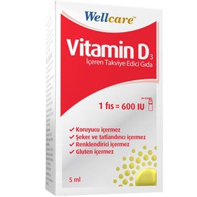 Resim Wellcare Vitamin D3 600 Iu Sprey 5 ml 