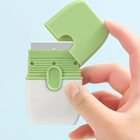 Resim 1 adet Mini Seramik Kazıyıcı, Çift Başlı, Taşınabilir, Çok Fonksiyonlu Temizleme Aracı, Duvarlar ve Fayanslar için Koruyucu Kapak, Plastik Malzeme, Elektrik Gerektirmez, Fayans Temizleme Aracı | Kompakt Kazıyıcı | Dayanıklı Plastik 