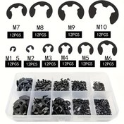 Resim 120 adet E Klipsi C Circlip Paslanmaz Çelik Seti Tutma Halkası Assorted M1.5-M10 