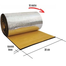 Resim Kauçuk Bant Oto Ses Yalıtımı 9mm Alüminyum Folyolu 30 Cm X 10 Metre 