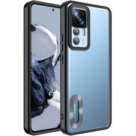 Resim Fibaks Xiaomi Mi 12t Pro Kılıf Kamera Lens Korumalı Şeffaf Renkli Logo Gösteren Parlak Kapak 