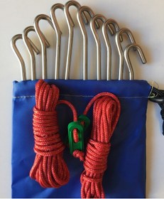 Resim Çadır Kazığı 10 Adet Paslanmaz 304 Çelik Açık Gri 