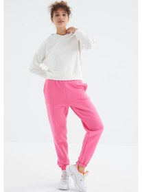 Resim Tommy Life Şeker Pembe Yüksek Bel Şardonlu 3 İplik Pamuklu Basic Kadın Eşofman Altı - 94624 Şeker Pembe 