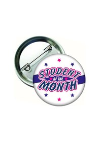Resim Student Of The Month İngilizce Öğrenci Rozeti 20 Adet Beyaz 