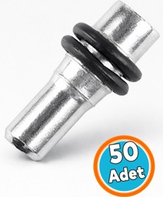 Resim NZB (50 ADET) Raf Pimi Çift Contalı Cam Ahşap Metal Tutucu Çivisi Mobilya Dolap Pimi Metal 