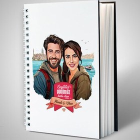 Resim Aşıklar Şehri İstanbul ve Biz Karikatürlü Defter 