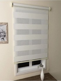 Resim Beyaz Düz Stor Zebra Perde 220 X 240 Ekru 