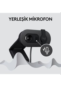 Resim Logitech Brio 100 Full Hd 2 MP 1080 P Mikrofonlu Grafit Webcam 