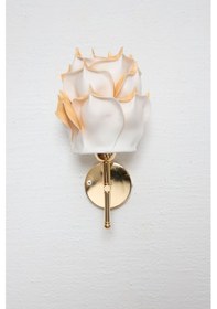Resim Dekor Yapay Eva Gül Üst Gold-alt Parlak Gold Ledli Duvar Aydınlatması Aplik Parlak Gold 