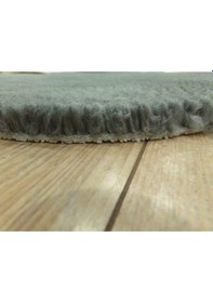 Resim Balat Halı Koyu Gri Dekoratif Peluş Yumuşak Papatya Desen Halı Gri 