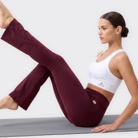 Resim TOMMY LIFE TOMMYLIFE Siyah Esnek Yüksek Bel Spor Performans İspanyol Paça Tayt, T19BY-94686 