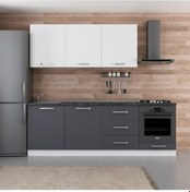 Resim Minar 240 Cm Mutfak Dolabı Beyaz Antrasit 240-A7 Beyaz 