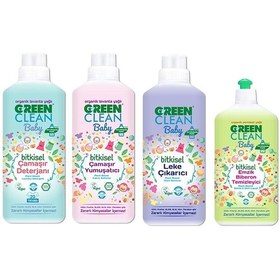 Resim Green Clean Baby Biberon Temizleyici 500 ML + Çamaşır Deterjanı + Yumuşatıcı + Leke Çıkarıcı 1 L 