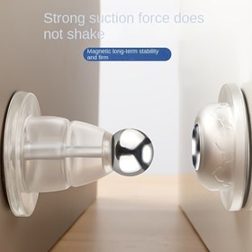 Resim No-Drill Manyetik Kapı Durdurucu - Güçlü Emme Gücü, Dayanıklı Plastik ve Kauçuk, Cilalı Metal Kaplama, Ev ve Ofis Kapıları için Duvara Monte, Kaza Kapanmalarını Önler, Kolay Kurulum, Kapı Durdurucu, Güvenlik Artırıcı Tasarım, No-Drill Kurulum, Şık Metalik Kaplama 