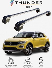 Resim Volkswagen T-roc 2017-sonrası Trx2 Thunder Carrier Kilitli Ara Atkı Taşıyıcı Tavan Barı Siyah 