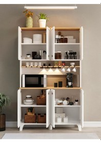 Resim Kuzeylife Armoni Kahve Köşesi Led Aydınlatmalı Beyaz 