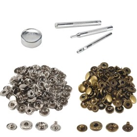 Resim Explosion1 25PCS Gümüş + 25 Pcs Bronz 10MM Snap Duthing Metal + Deri Çantalar Için Alet Seti (Yurt Dışından) 