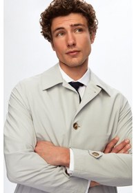 Resim D's Damat Regular Fit Taş Düz Pardösü - Trençkot 2HCP812220420 Taş 