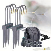 Resim 1 Set Otomatik Püskürtme Sulama Sistemi Kiti Hızlı Bağlantı Püskürtme Soğutma Kiti 10 adet 20Cm Esnek Pirinç Nozulleri Bahçe Balkon Bitki Sislemesi için Uygun 