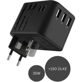 Resim Gümrük Bey Rolling Square - 35W Adaptör - 150 Ülkede Uyumlu Evrensel Seyahat Adaptörü 