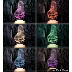 Resim Sevgi Lambası Buz Pateni 3D LED Lamba – Artistik Buz Pateni Sporcusuna Özel Hediye, Buz Pateni Sporcu ve Antrenör Hediyesi 