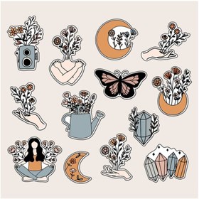 Resim Duende Sticker - Bohem Dekoratif Telefon Laptop Stickerı 