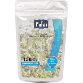 Resim Pufai Süper Slim Sigara Filtresi Tar Süzen 5Mm 6Mm Uyumlu Ağızlık 150 Adet 1 Paket 
