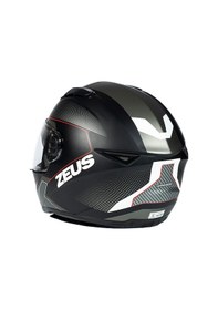 Resim Zeus ZS-811A Al6 Matt Black White Red Kapalı Kask 