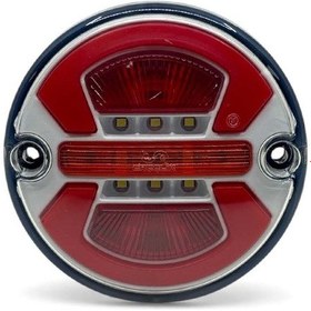 Resim Universal Mini Yuvarlak Stop Lambası 4 Fonksiyonlu 12-24v Uyumlu Fren Park Geri Vites Sinyal 