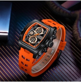 Resim Fochsia Siyah Turuncu Lıge Erkek Kol Saati Spor Kronograf Işıklı Takvimli Silikon Kordon Diğer 