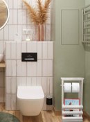 Resim Grootland Ahşap Tuvalet Kağıtlığı / Dergilik / Kitaplık / Gazetelik Beyaz 