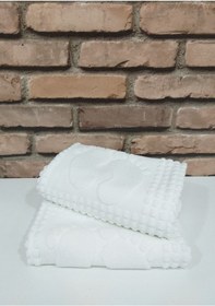 Resim Winter 2'li Ayak Havlusu Beyaz Bordo 