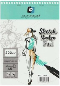 Resim Alex Schoeller Sketch Marker Pad A5 200Gr 40 Yaprak Çok Renkli 