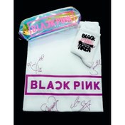 Resim Gökhan Club Kadın Beyaz Blackpink T-Shirt Blacpink Kalemlik Çorap 3 Lü Kombin 