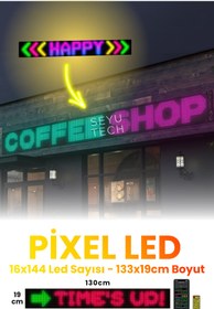 Resim SEYUTECH Pixel Led Panel Dijital Ekran Yazı ve Animasyon Eklenebilen Telefon Kontrollü Yapışkanlı 16*144 Led 