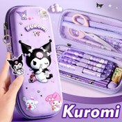 Resim Resmi Sanrio Kuromi 3D Kalem Kutusu 2025 - Şık Büyük Kapasiteli Öğrenci Kırtasiye Seti, Trend Estetik Okul Malzemeleri Kızlar İçin Viral İnternet Ünlü Tasarım 