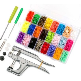 Resim İşkur Makina Plastik Çıt Çıt Takma El Pensesi Ve 360 Adet Plastik Renkli Çıt Çıt 