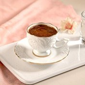 Resim Nehir Nazenin Beyaz Altın Yaldızlı 12 Parça 6 Kişilik Kahve Fincan Takımı 