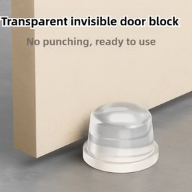 Resim 1/2/4 Adet Şeffaf Silikon Kapı Durdurucu, Delme Gerektirmeyen Montaj, Yağlı Yüzey Bitimi, PET Malzeme, Kapı Çarpmasını Önler, Ev ve Ofis Kullanımı İçin İdeal, Seyahat için Kapı Durdurucu 