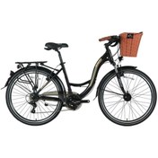 Resim Bisan Sandy Sepetli Şehir Bisikleti 43cm V 26 Jant 21 Vites Siyah Gold 