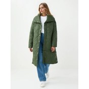 Resim Jimmy Key Kapitone Desenli Çıt Çıt Detaylı Uzun Kadın Puf Kaban (5WW203690) 