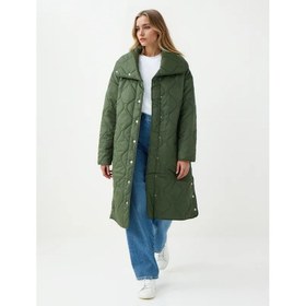 Resim Jimmy Key Kapitone Desenli Çıt Çıt Detaylı Uzun Kadın Puf Kaban (5WW203690) 