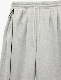 Resim Koton Beli Bağcıklı Biyeli Oversize Jogger Eşofman Altı Kar Melanj 6sal40064ık Gri Melanj 