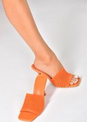 Resim Fox Shoes Turuncu Triko Kumaş Topuklu Kadın Terlik P590033357 