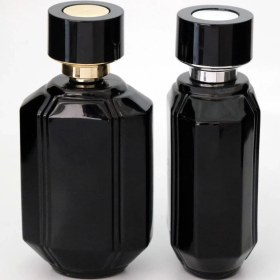 Resim Parfüm ve Kolonya Şişesi 100 ml 3 Adet Siyah Özel Kolay Kapama Cam Şişe 