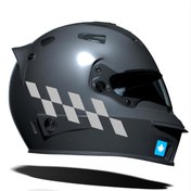 Resim Yaldızlı Gümüş Damalı Kask Motosiklet Sticker Takımı Çınar Extreme 