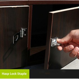 Resim Vkemall Zink Çelikten Yapılmış 4 İnç 105mm Gümrük Kapısı, Depo Ve Dolap Güvenlik Kilit Seti - Gümüş Rengi, Anahtar Ve Vida Dahil 