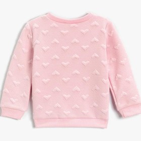 Resim Kız Bebek Kabartma Kalp Baskılı Sweatshirt 