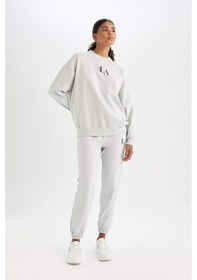 Resim DeFactoFit NBA Los Angeles Lakers Oversize Geniş Kalıp Çift Cepli Standart Boy Jogger Eşofman Altı C8105AX24AUGR519 Gri 